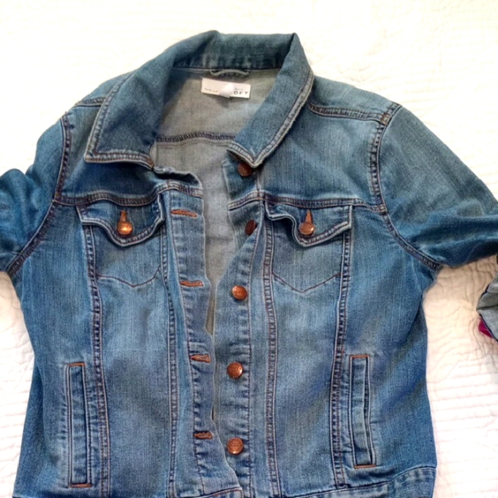 Denim Jean Jacket with Copper Buttons